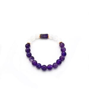 Amethyst and Selenite bracelet 8 mm