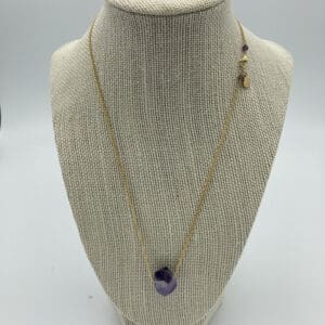 Amethyst polished necklace 14K gold filled hypoallergenic