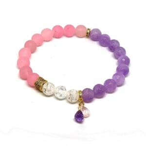 Amethyst, Rose Quartz, Quartz Bracelet