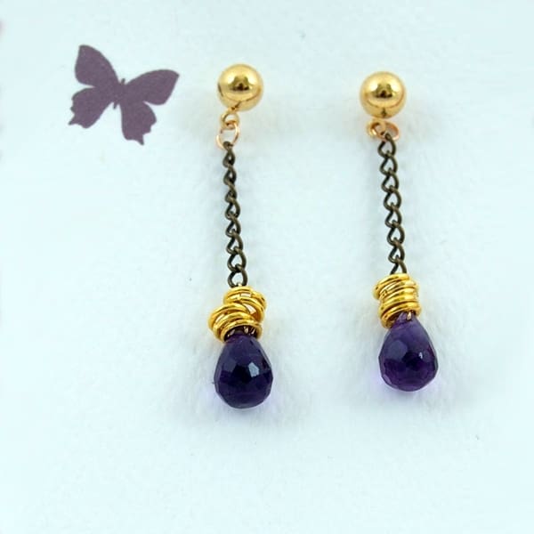 Amethyst Teardrop Earrings