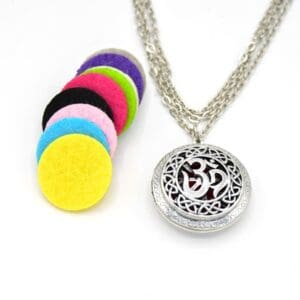 Antique Silver Om Aromatherapy Locket Necklace