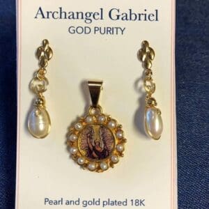 Archangel Gabriel Pendant and Earring Set