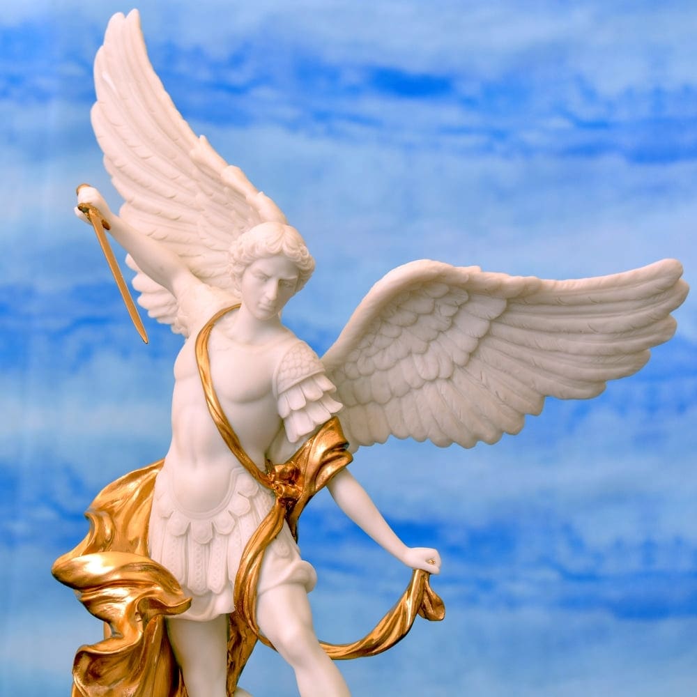 Archangel Michael Bonded Marble w Gold - Image 2