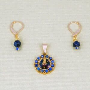 Archangel Michael Lapis Pendant and Earrings Set