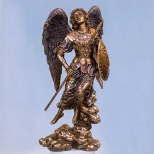 Archangel Raphael with Bronze Shield Statue