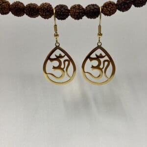 Aum Gold Plated 18K  over brass Teardrop Earrings