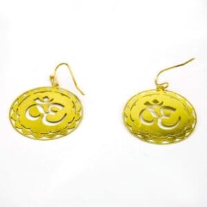 Aum Earrings, 18K Gold Plated