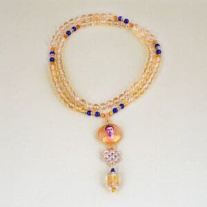 Buddha Mala with Lapis, Citrine, Jasper & Gold Plated 18K