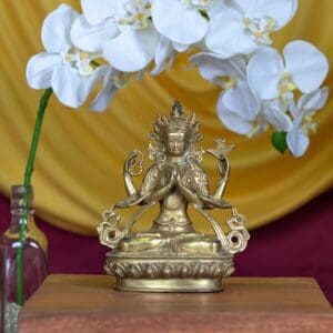 Chenrezig, 8 inch Brass Statue