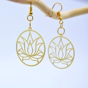 Circular Lotus Flower Earring