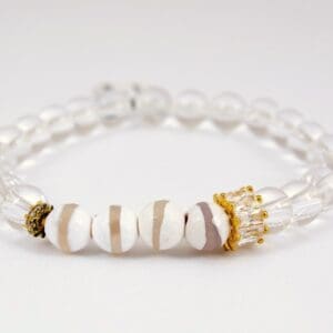 Clear Quartz Crystal with Painted Beads