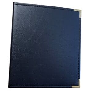 Binder: simulated leather, dark blue (ring size 1.5")