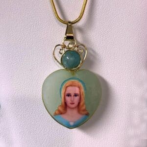 Diamond Heart of Mary Pendant