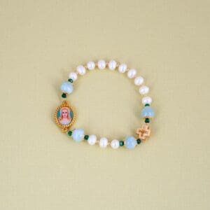 Diamond Heart of Mary Scriptural Rosary Bracelet