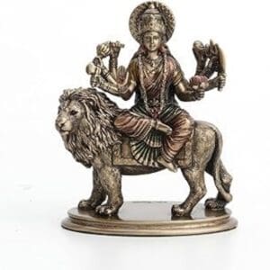 Durga on Lion 3.75" tall-Bronze