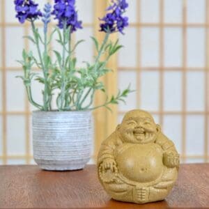 Happy Buddha, Sandstone Finish 3 x 3" tall