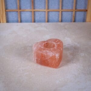 Heart Shaped Salt Votive Candle Holder