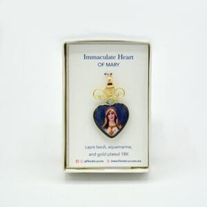 Immaculate Heart Mary Pendant Lapis