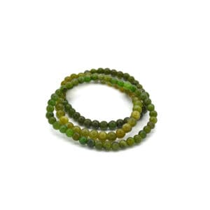 Jade Nephrite 3 stand beads 4-6 mm