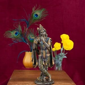 Krishna Bronze Statue 10-Inch