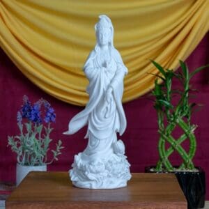 Kuan Yin Standing on Lotus, 12.5 Inches