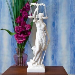 Lady Justice w Balance Scales-Marble Finish