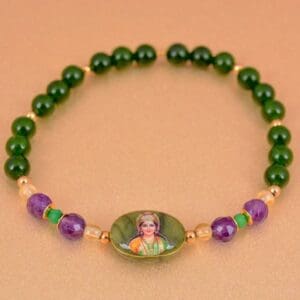 Lakshmi Bracelet w/ jade and emerald