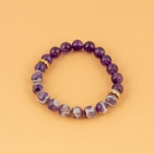Marbled and Solid Amethyst Bracelet