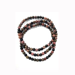 Rhodonite 3 bracelets 4 mm stones