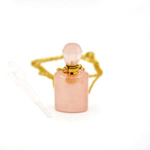 Rose Quartz perfume bottle pendant