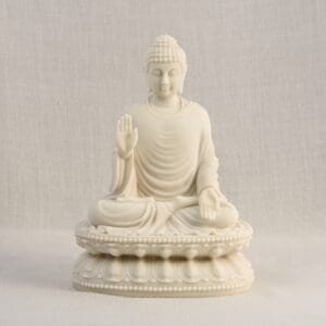 Shakyamuni Buddha White Bonded Marble-9" tall