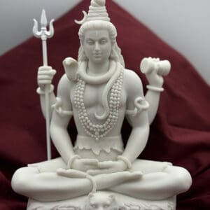 Shiva In Padmasana Lotus Pose Bonded Marble