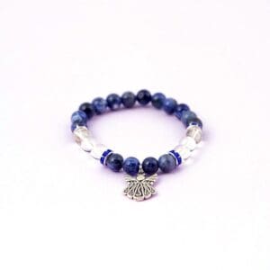 Sodalite and Quartz Angel Charm Bracelet