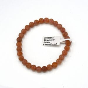 Strawberry w Yellow Tint Quartz Bracelet 7mm
