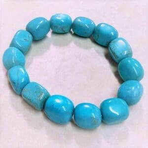 Turquoise Large Bead Bracelet-3/8" x 5/8"