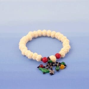 White Carved Bead Bracelets