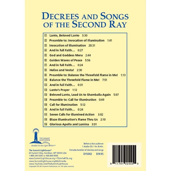 Decrees and Songs to the Second Ray