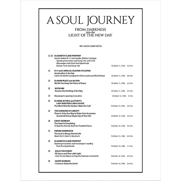 A Soul Journey flash drive liner notes